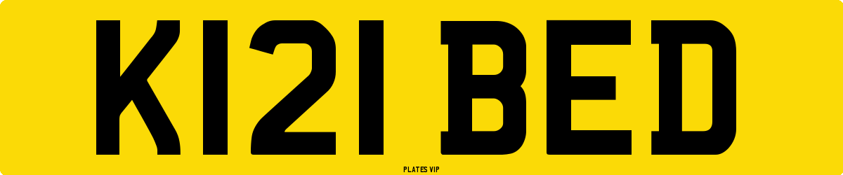 K121 BED Number Plate