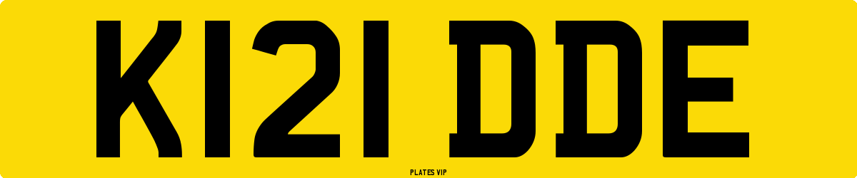 K121 DDE Number Plate