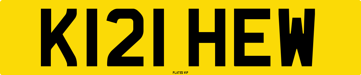 K121 HEW Number Plate