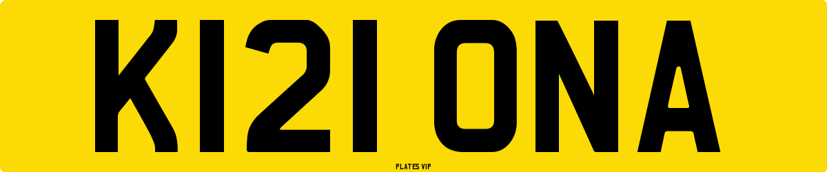 K121 ONA Number Plate