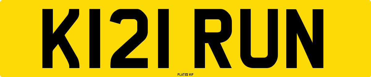 K121 RUN Number Plate
