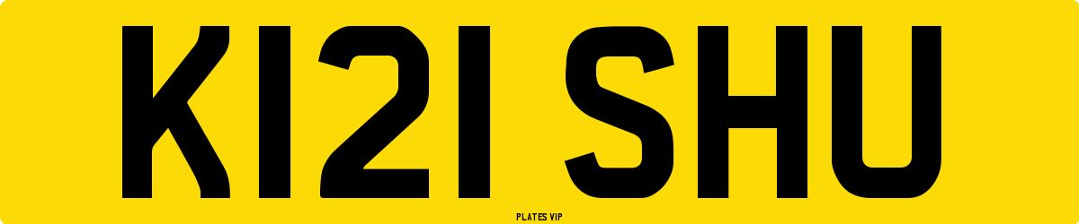 K121 SHU Number Plate