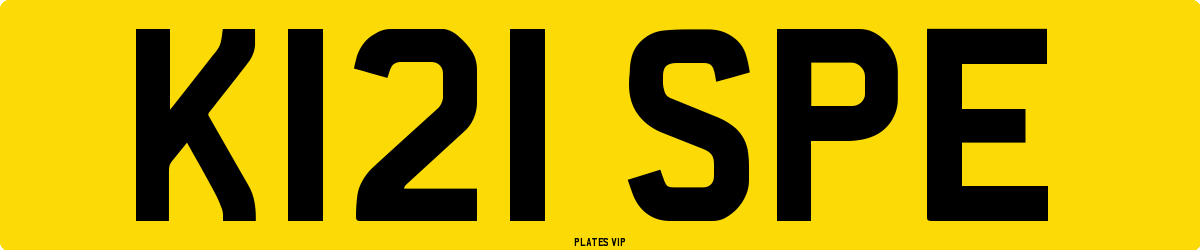 K121 SPE Number Plate
