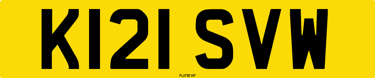 K121 SVW Number Plate