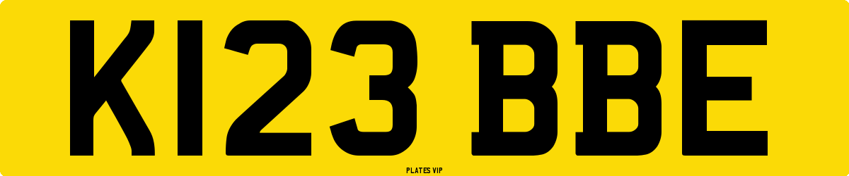 K123 BBE Number Plate