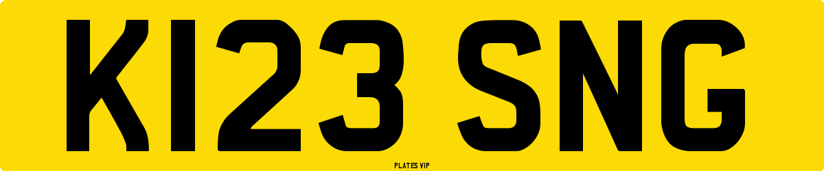 K123 SNG Number Plate