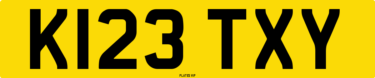 K123 TXY Number Plate