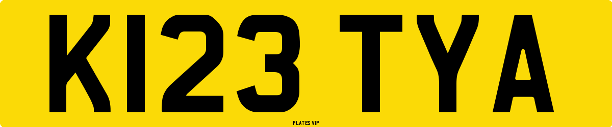 K123 TYA Number Plate