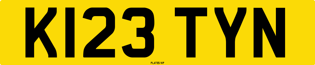 K123 TYN Number Plate