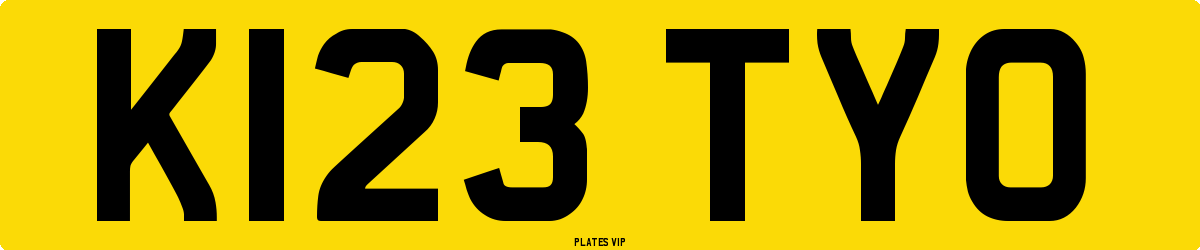 K123 TYO Number Plate