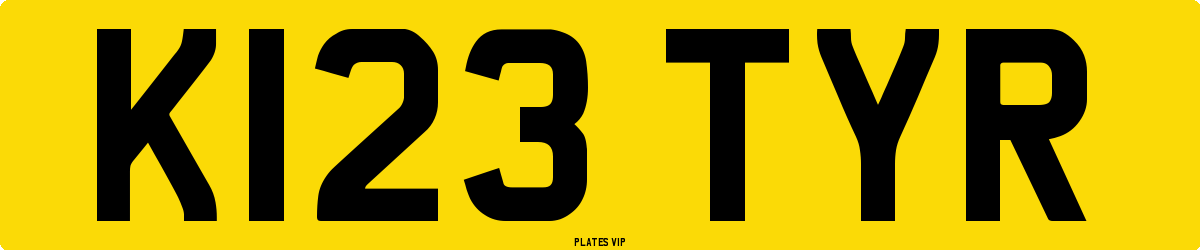 K123 TYR Number Plate