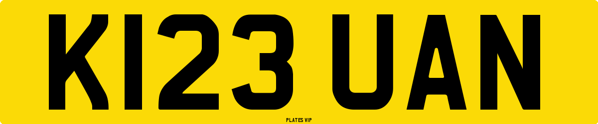 K123 UAN Number Plate