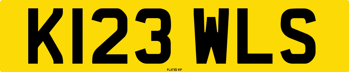 K123 WLS Number Plate