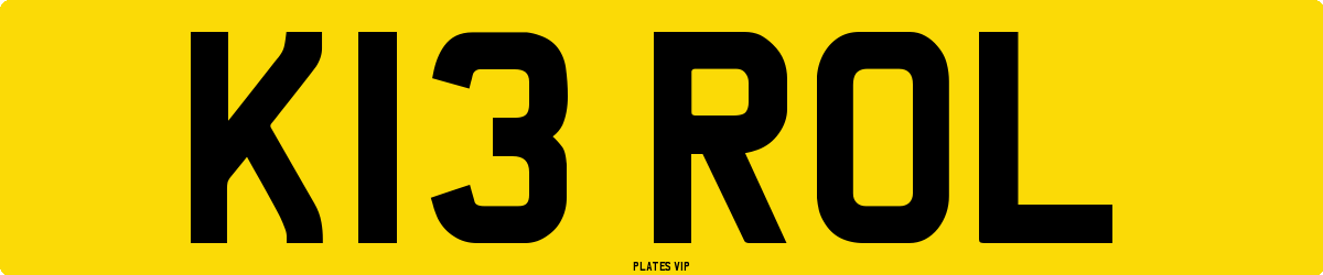 K13 ROL Number Plate