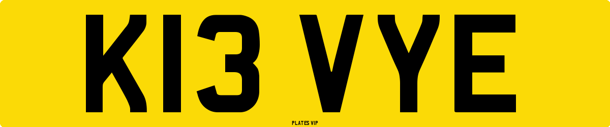 K13 VYE Number Plate