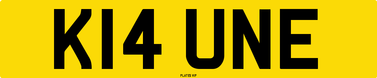 K14 UNE Number Plate