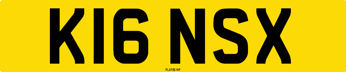 K16 NSX Number Plate