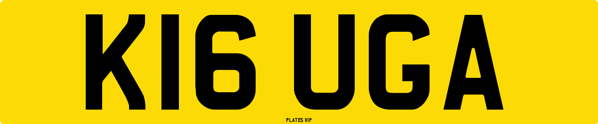 K16 UGA Number Plate