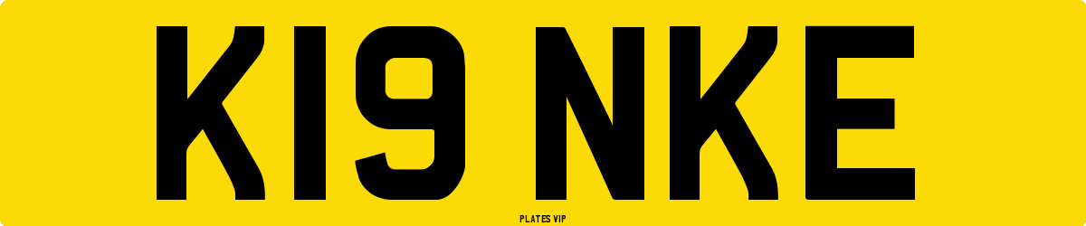 K19 NKE Number Plate