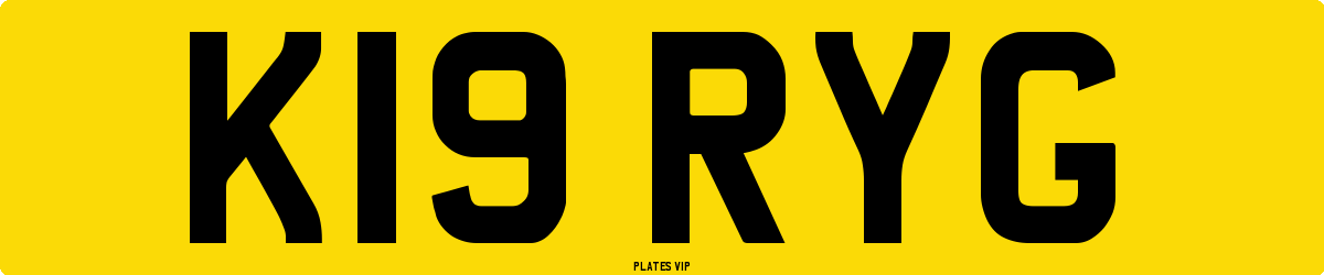 K19 RYG Number Plate