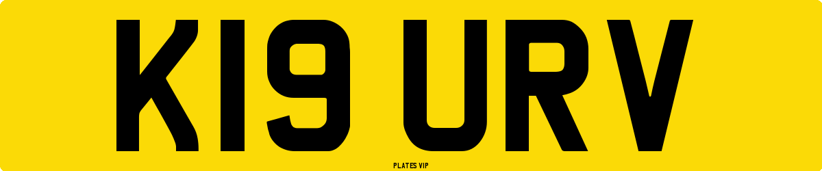 K19 URV Number Plate
