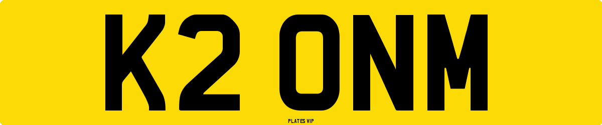 K2 ONM Number Plate