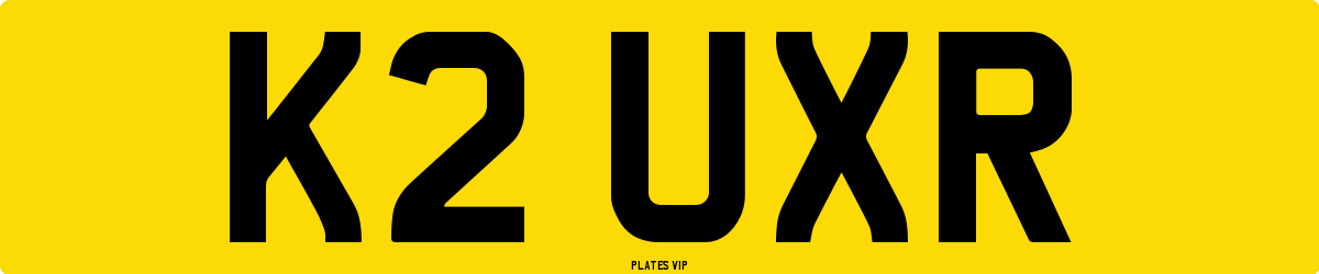 K2 UXR Number Plate