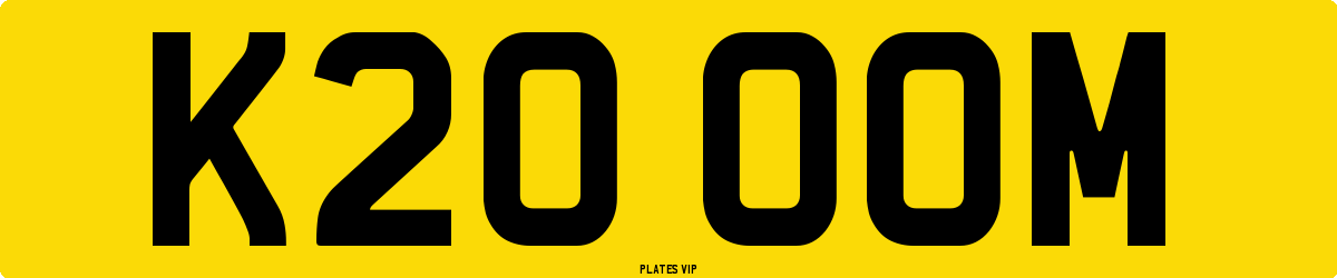 K20 OOM Number Plate