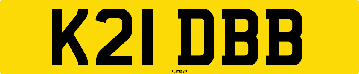 K21 DBB Number Plate