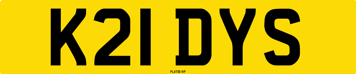 K21 DYS Number Plate
