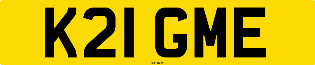 K21 GME Number Plate