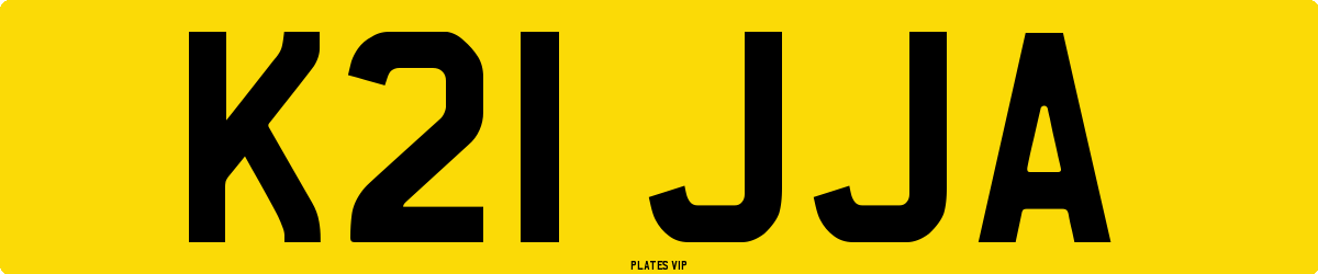 K21 JJA Number Plate