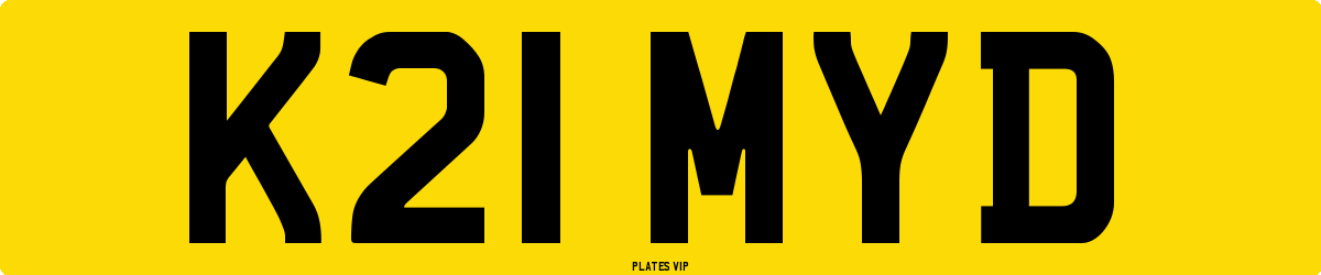 K21 MYD Number Plate