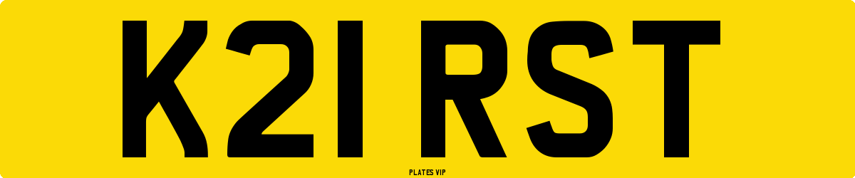 K21 RST Number Plate