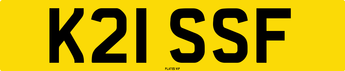 K21 SSF Number Plate