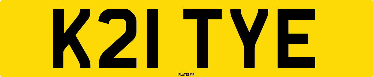 K21 TYE Number Plate