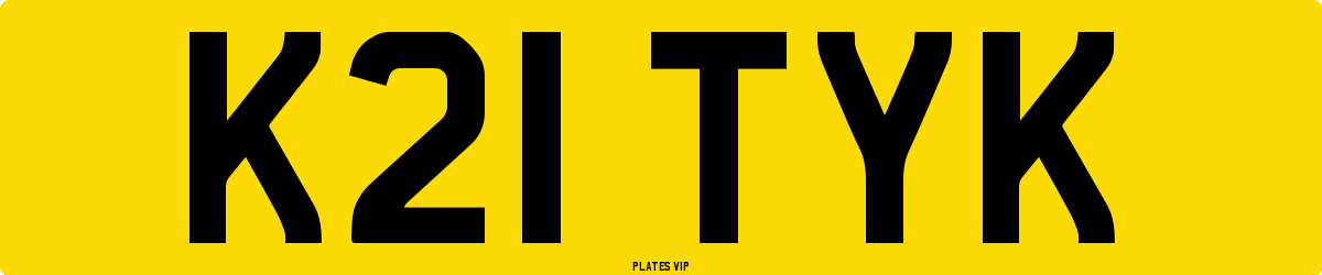 K21 TYK Number Plate