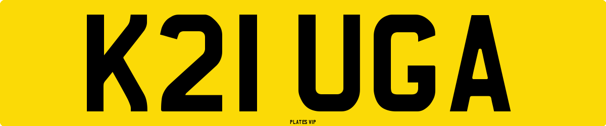 K21 UGA Number Plate