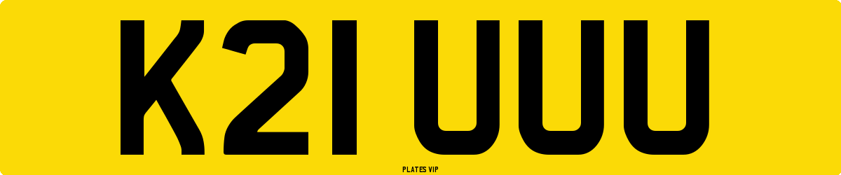 K21 UUU Number Plate