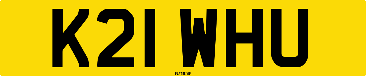 K21 WHU Number Plate