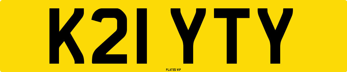 K21 YTY Number Plate