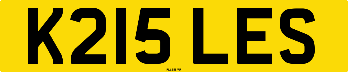 K215 LES Number Plate