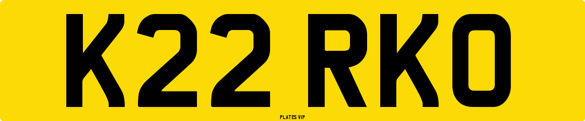 K22 RKO Number Plate