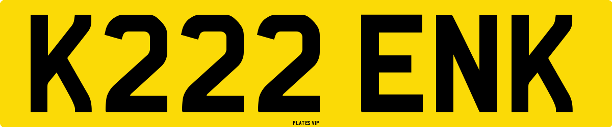 K222 ENK Number Plate
