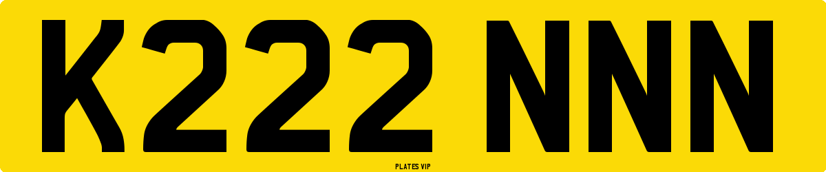 K222 NNN Number Plate