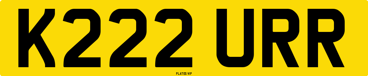 K222 URR Number Plate