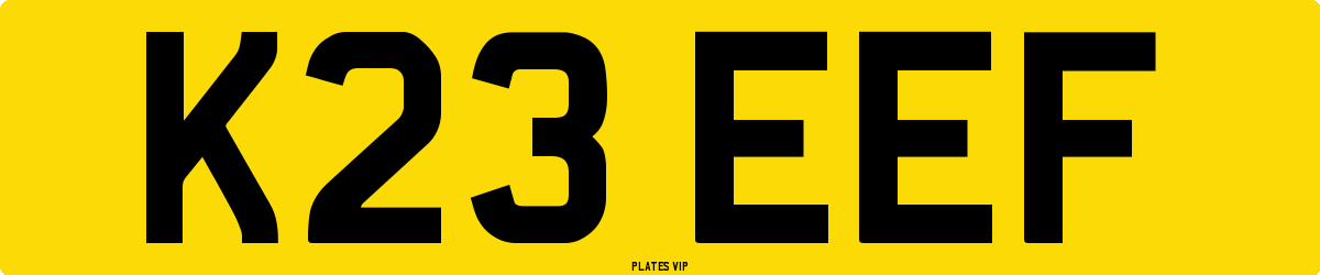 K23 EEF Number Plate