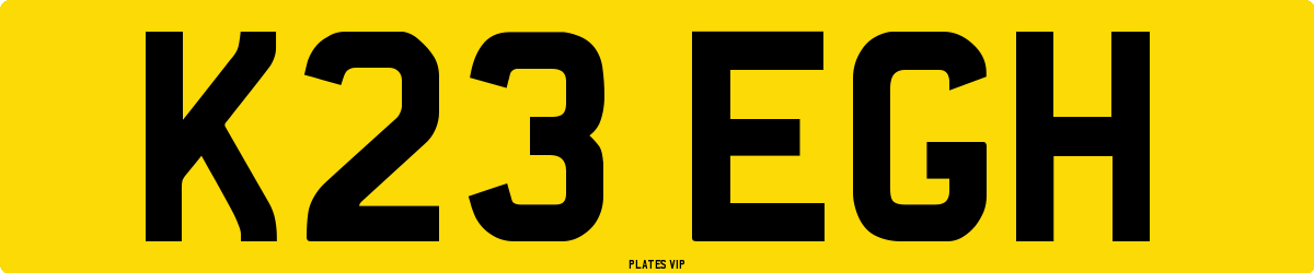 K23 EGH Number Plate