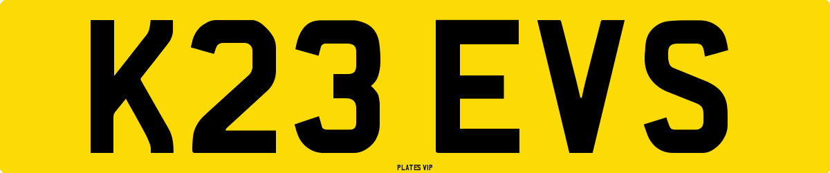 K23 EVS Number Plate