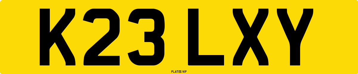 K23 LXY Number Plate
